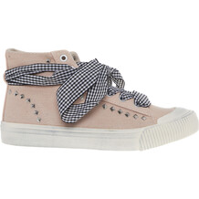 Pink Denim Gingham Trainers