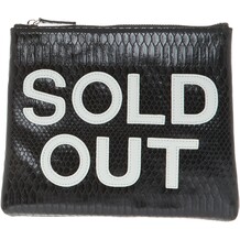 Black Slogan Clutch Bag