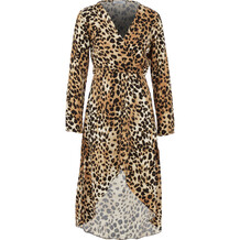 Brown Animal Print Midi Dress