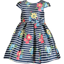 Navy Striped Occasion Dress