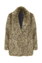 Faux Fur Leopard Print Coat