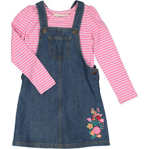 Blue Denim Dress & Pink Outfit