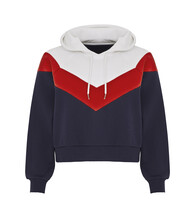 Diagonal Print Cropped Hoodie