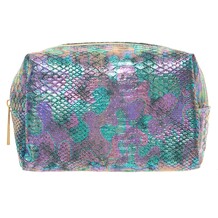 Iridescent Reptile Effect Cosmetic Bag