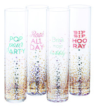 Gold Sparkle Slogan Glasses