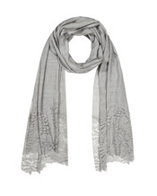 Silver Lace Silk Scarf