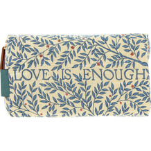 Cream & Blue Love Is Enough Cosmetics Bag