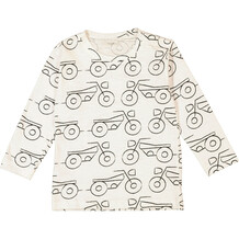 White & Black Bike Sketch Top