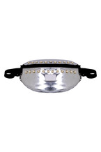 Silver Gold-rimed Pearls Bumbag