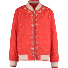 Red Embroidered Bomber Jacket