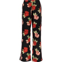 Black Floral Crepe Trousers