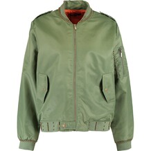 Green Embellished Bomber Jacket