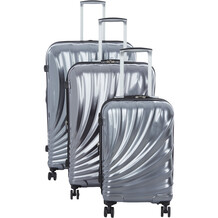 Set Of Three Silver Bolero Suitcases