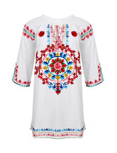 Embroidered White Dress