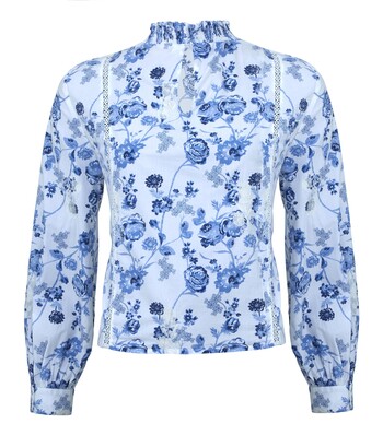 White and Blue Floral Shirt €9.99