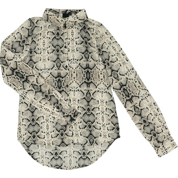 Black And Cream Reptile Effect Shirt