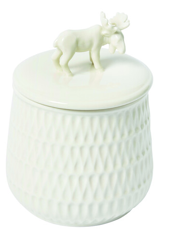 White Ceramic Moose Jar