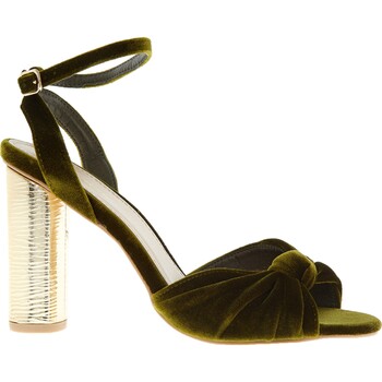 Dark Olive Tie Heeled Sandals