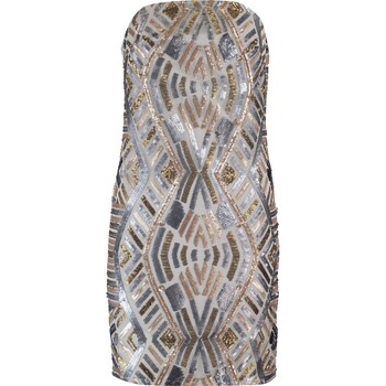 Silver & Gold Sequin Bandeau Dres