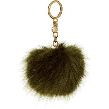 Olive Green Pom Pom Keyring