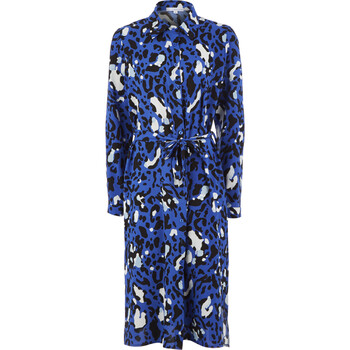 Blue & White Leopard Print Dress