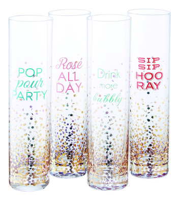 Gold Sparkle Slogan Glasses