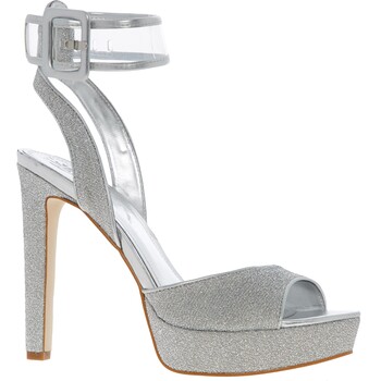 Silver Glitter Platform Sandals
