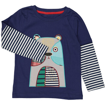 Navy Bear Applique Top