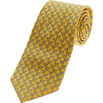 Yellow Silk Zebra Print Tie