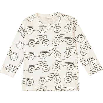 White & Black Bike Sketch Top