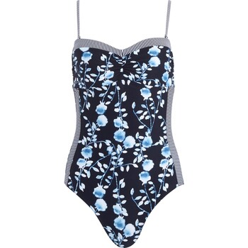Blue Floral Patterned Swimsuit