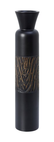 Black Wooden Tall Vase