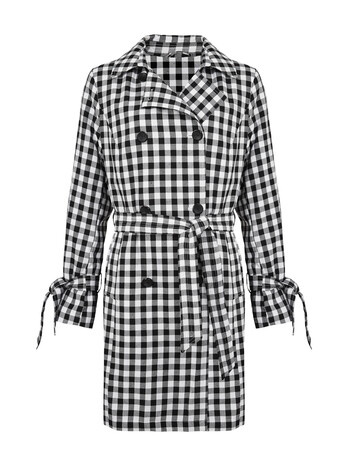 Black Checkered Raincoat