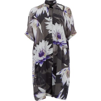 Grey Floral Shirt Jumpsuit