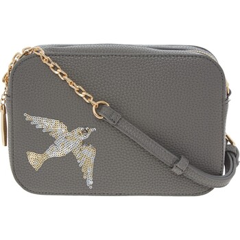 Grey Sequinned Bird Shoulder Bag